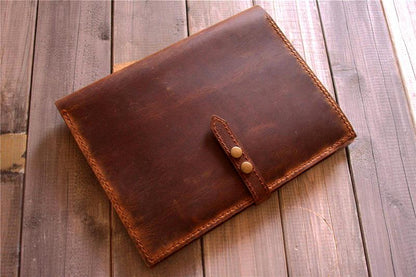 Engraved Brown Leather Padfolio Organizer
