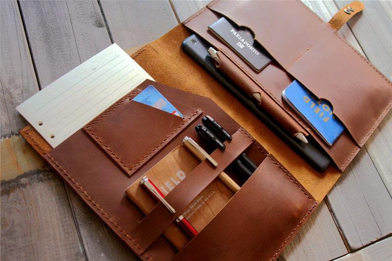 Handcrafted iPad Air Leather Portfolio Case