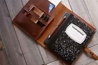 Engraved Leather Composition Notebook Cover
