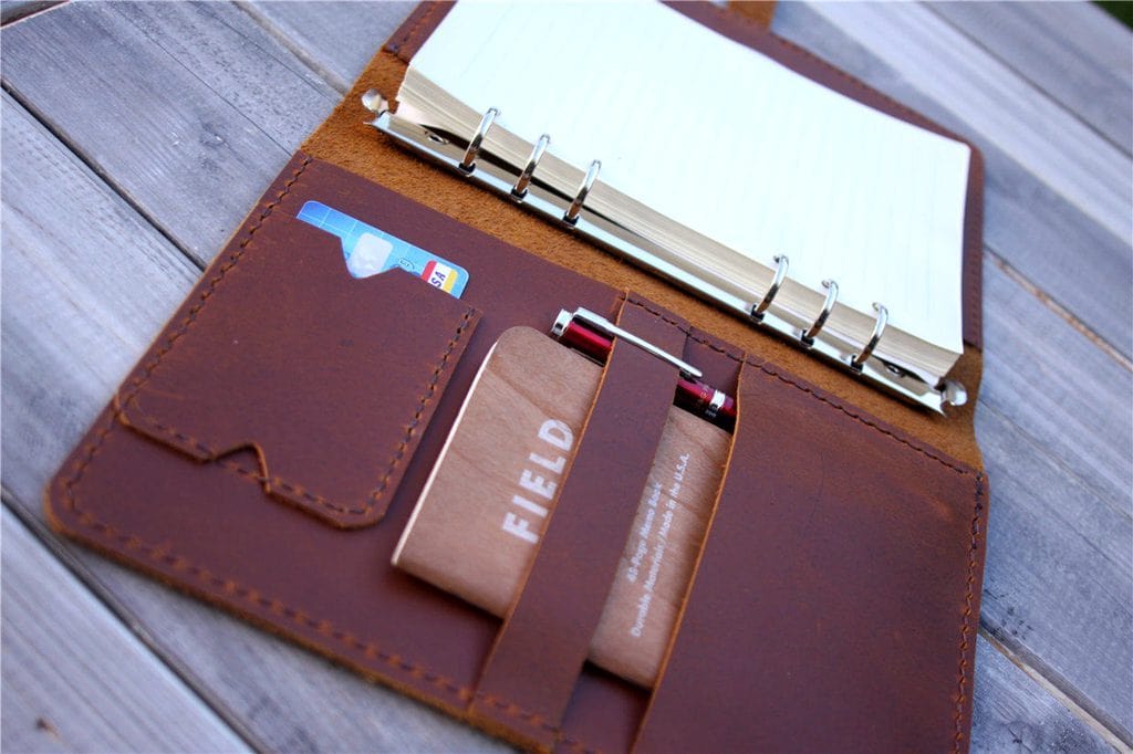 Personalized Leather Weekly Planner Cover