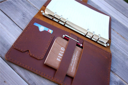 Personalized Leather Weekly Planner Cover