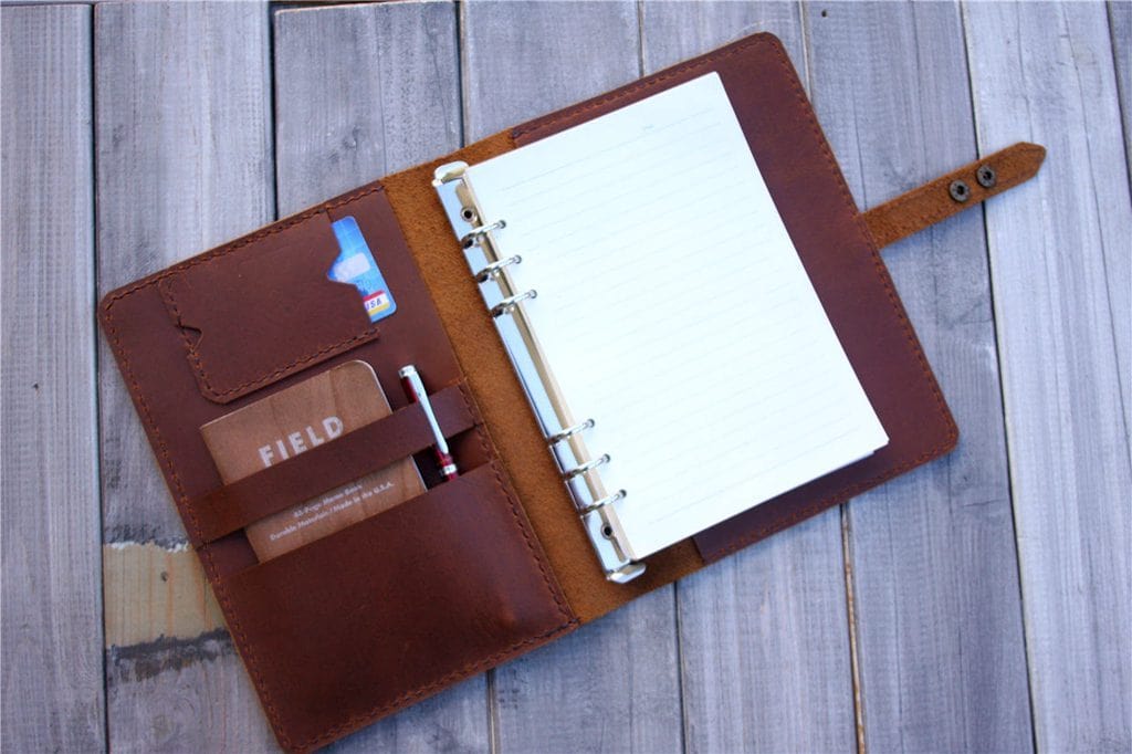 Personalized Leather Weekly Planner Cover