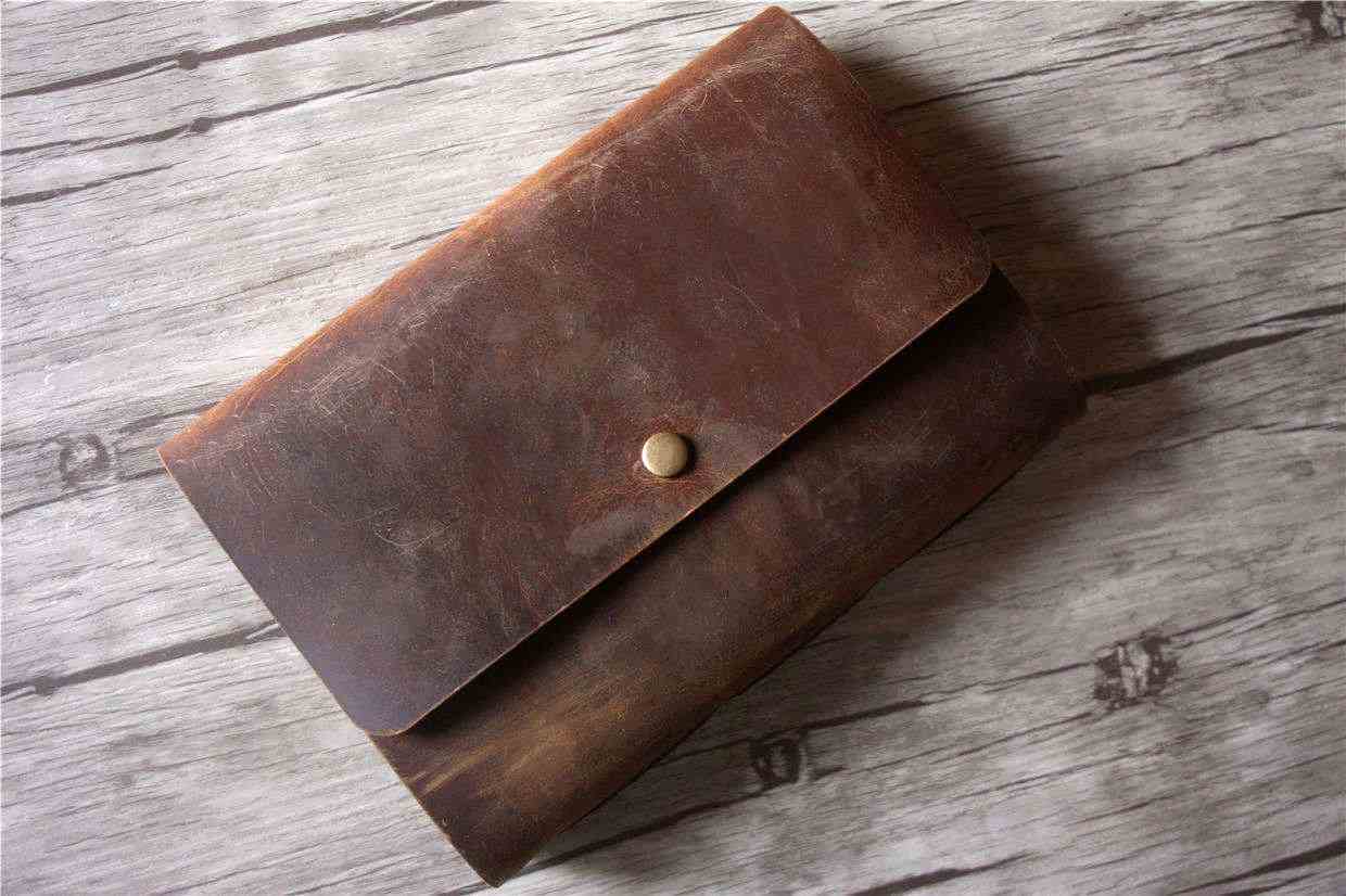 Brown Button Old Personalized Leather Bound Journal