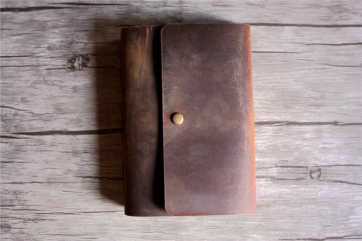 Embossed Brown Leather Guest Check Books Album