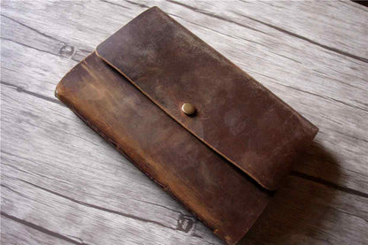 Embossed Brown Leather Guest Check Books Album