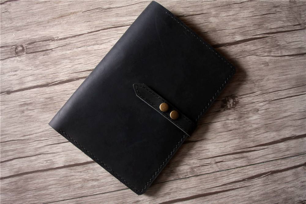 Black Leather Refillable Binder Journal