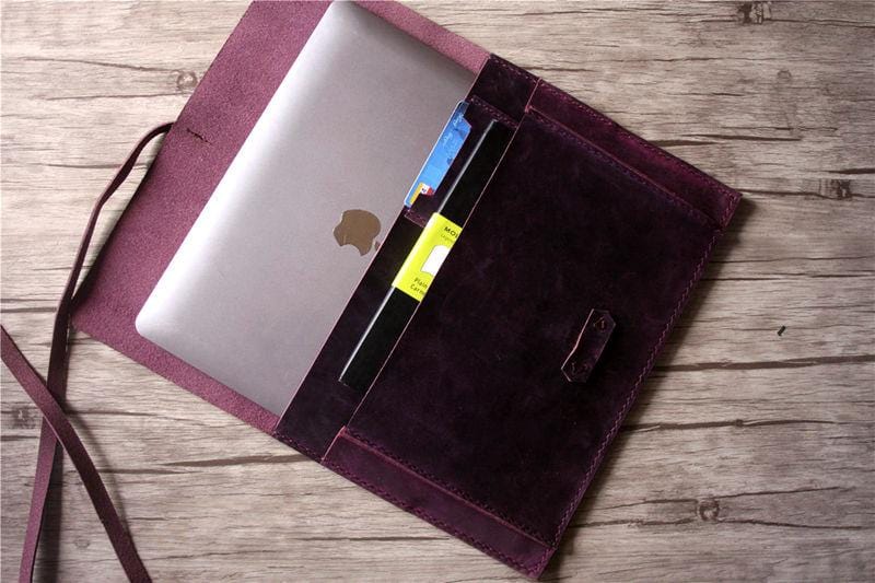 Personalized Leather Macbook 12 inch Case Sleeve