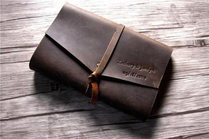 Personalized Leather Funeral Guest Book