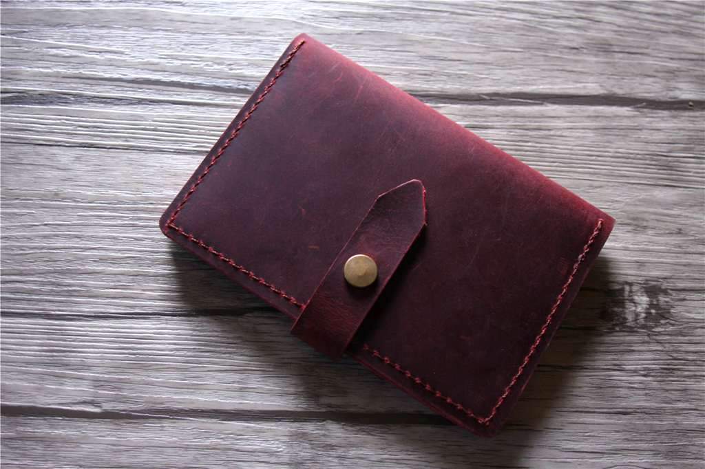 Engraved Burgundy Leather Passport Case Wallet