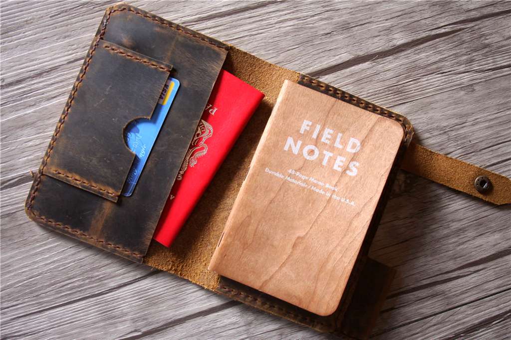 Personalized Field Notes Leather Cover Wallet
