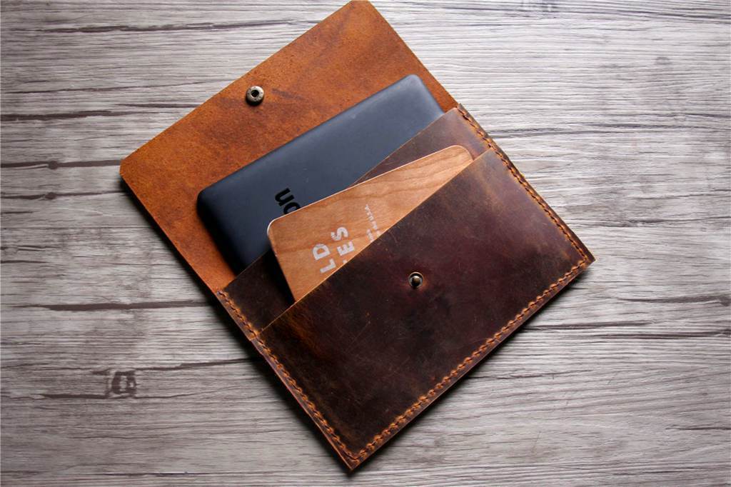 Personalized Leather Kindle Voyage Case Sleeve