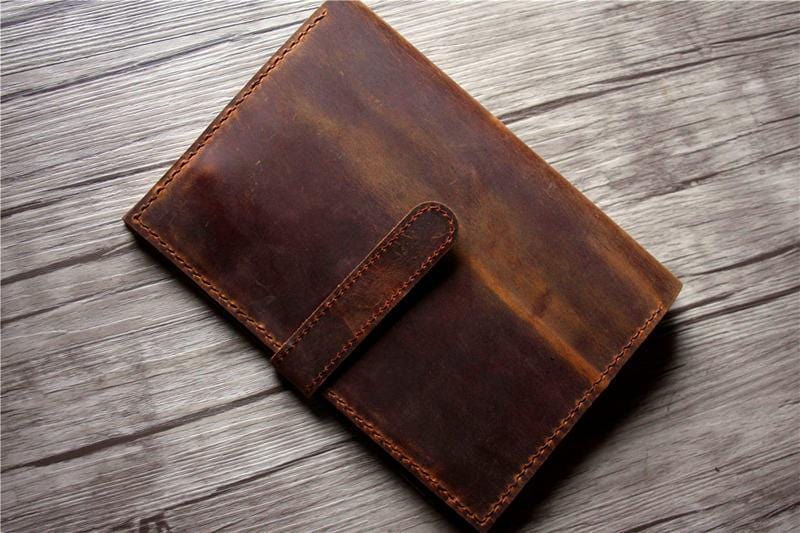 Personalized Brown Leather Portfolio Folder