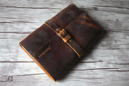 Custom Leather School Days Memory Book Album