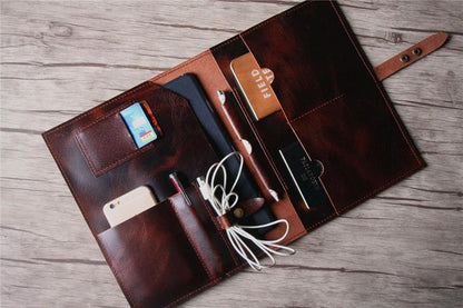 Personalized a4 Business Leather Writing Folder Portfolio