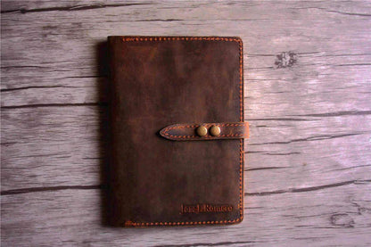Rustic Brown Leather Notebook Cover B5