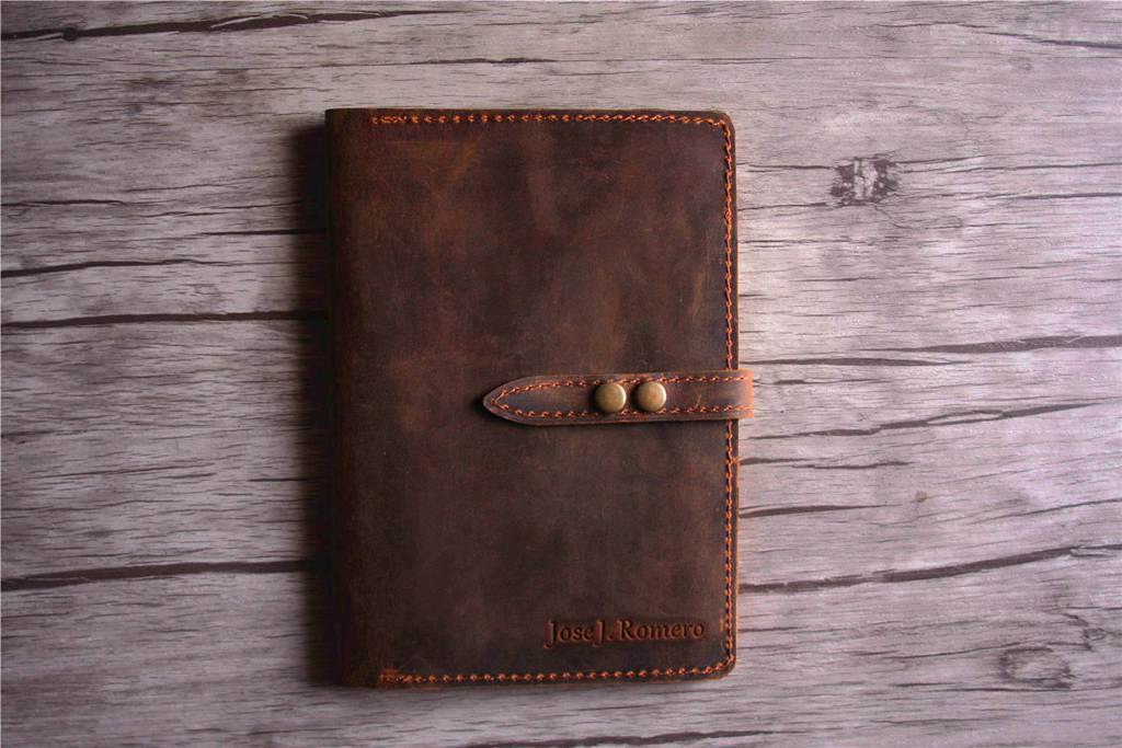 Personalised Notebook Cover Refillable Leather Holder