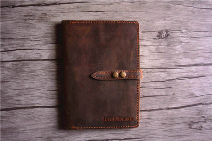 Personalised Notebook Cover Refillable Leather Holder