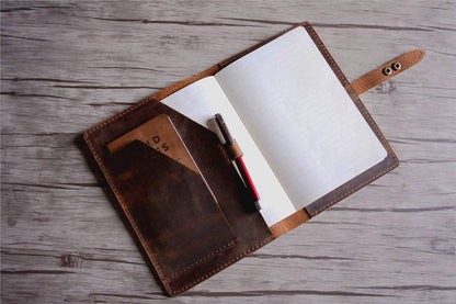 Personalised Notebook Cover Refillable Leather Holder