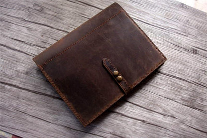 Brown Leather Personalized Binder Folder for Men and Womens