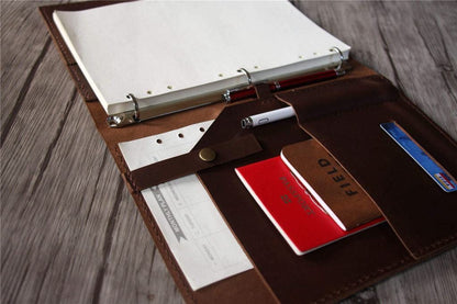 Coffee Leather 3 Rings Binder Planner