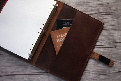 Coffee Leather 3 Rings Binder Planner
