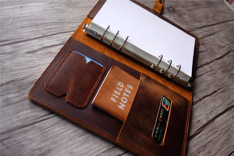 Brown Leather Portfolio Notebook Holder
