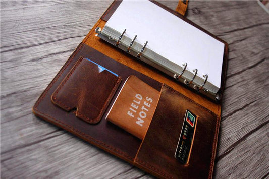 Distressed Brown Leather Binders Cover