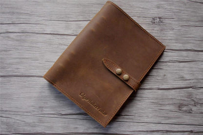 Enagraved Yellow Brown Leather Organizer Purse