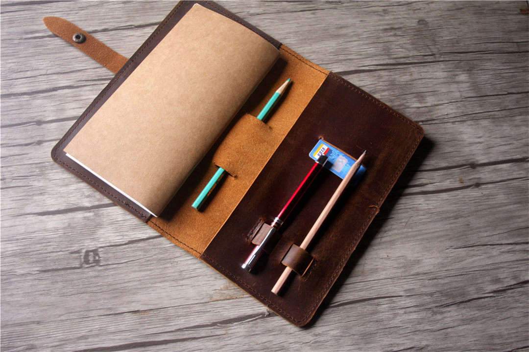 Engraved Refillable Leather Travelers Notebook