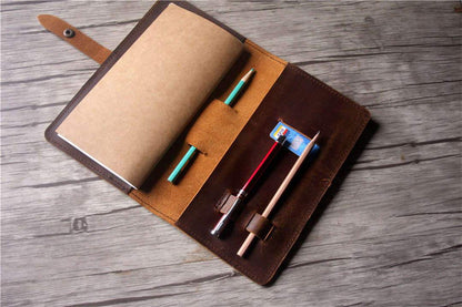 Engraved Refillable Leather Travelers Notebook