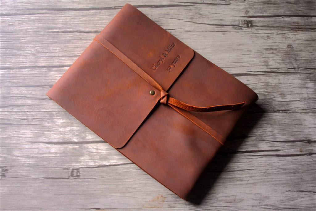Custom Leather Family Memory Book Album