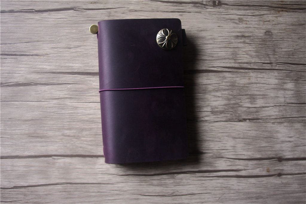 Personalized Purple Leather Traveler's Notebook Journal