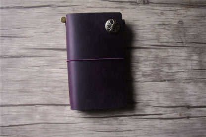 Personalized Purple Leather Traveler's Notebook Journal