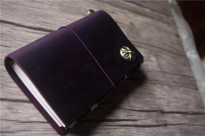 Personalized Purple Leather Traveler's Notebook Journal