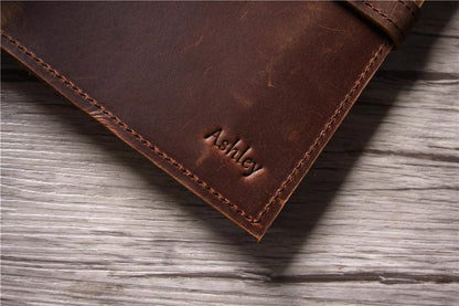 Embossed Leather A5 Journal Cover Binder Sleeve