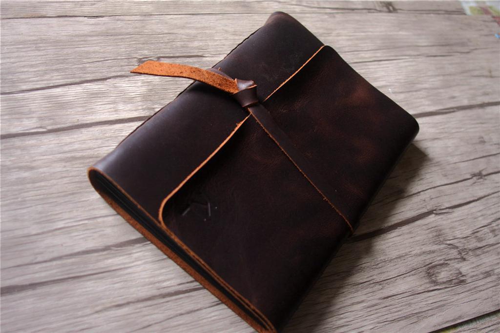 Monogrammed Handcrafted Leather Baby Kid Quotes Memory Book Album