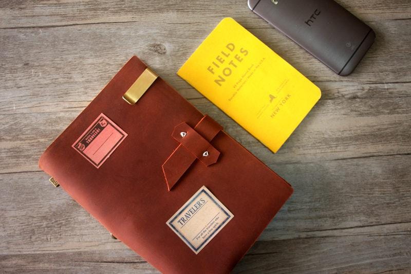 Personalized Leather Traveler's Journal Notebook