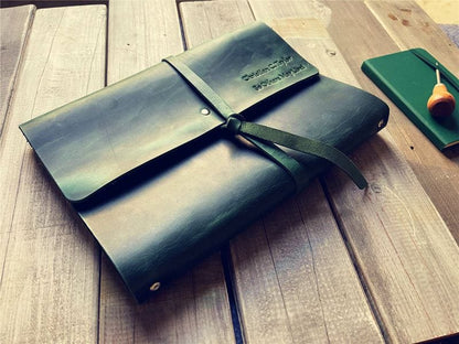 Refillable Green Leather Journal