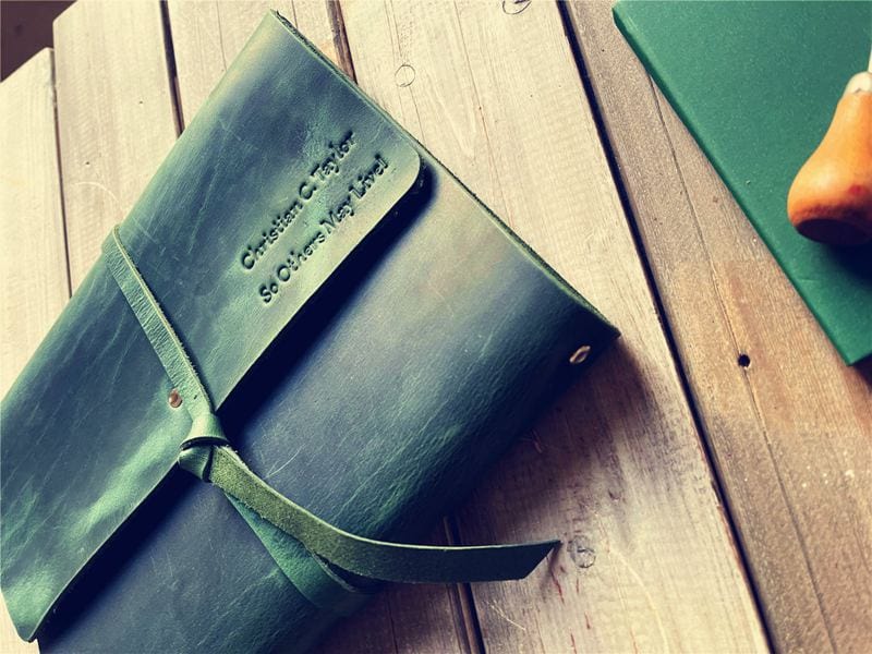 Refillable Green Leather Journal