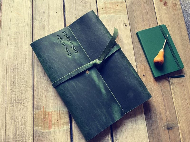 Refillable Green Leather Journal