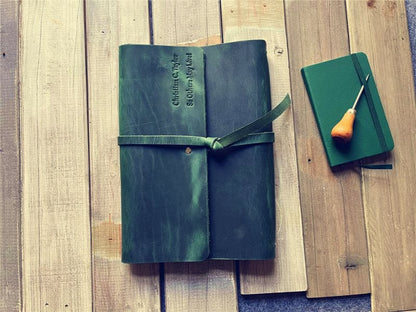 Refillable Green Leather Journal