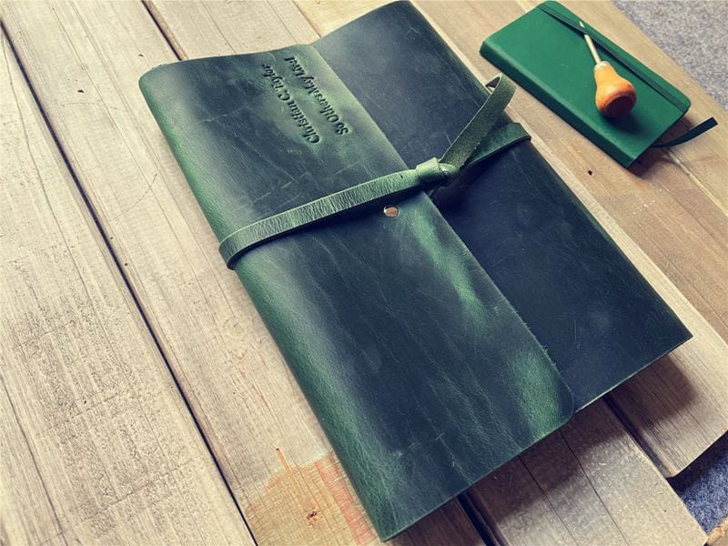 Refillable Green Leather Journal