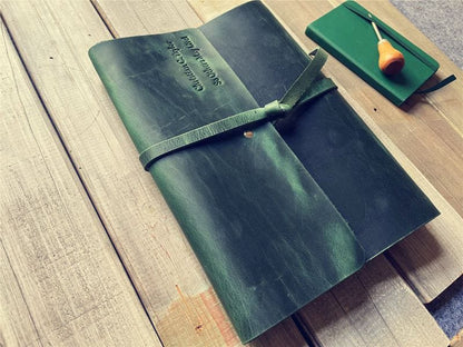 Refillable Green Leather Journal