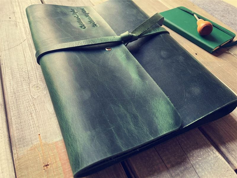 Refillable Green Leather Journal