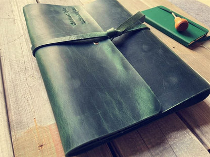 Refillable Green Leather Journal