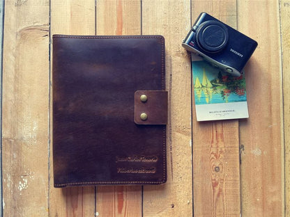 Personalized Vintage Brown Refillable Leather Journal