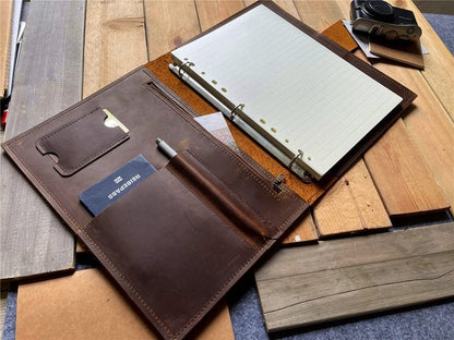 Personalized Zippered Pocket Refillable Leather Journal
