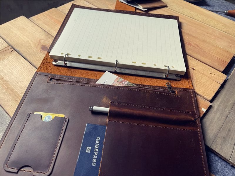 Personalized Zippered Pocket Refillable Leather Journal