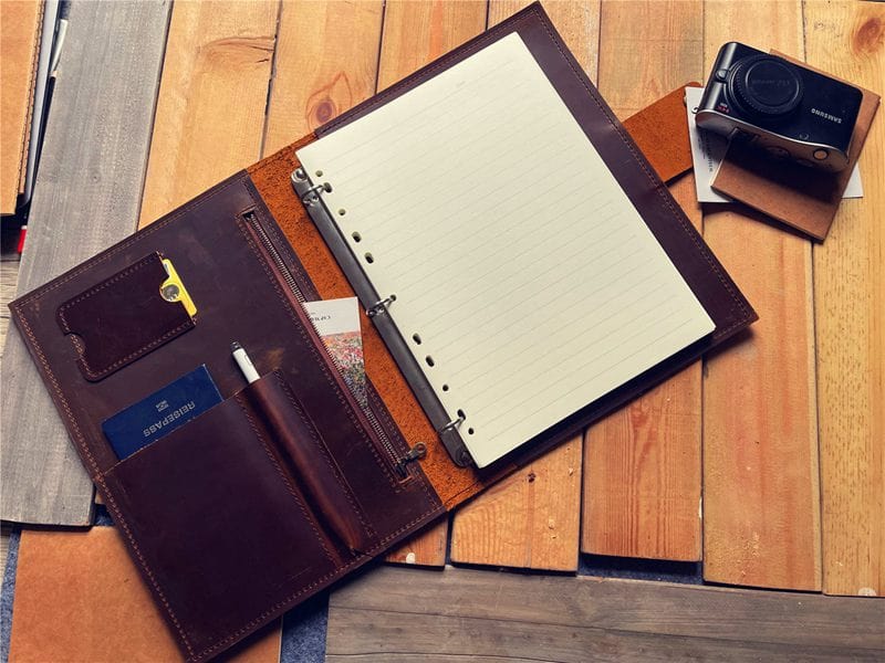 Personalized Zippered Pocket Refillable Leather Journal