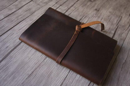 Vintage Dark Brown Leather Refillable Journal Binder